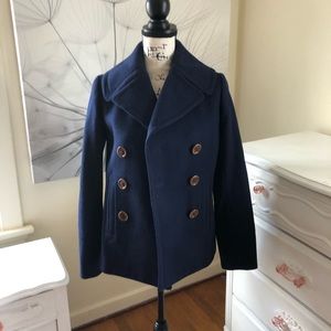 J crew navy pea coat